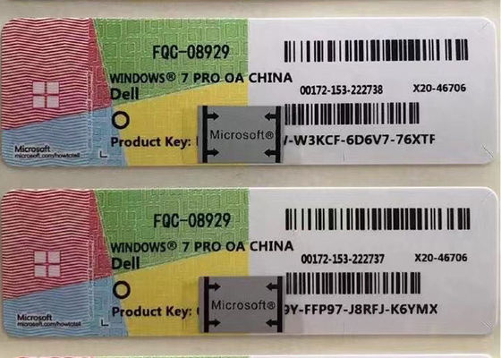 Lifetime Warranty Windows 7 Professional 64 Bit OEM Key , Windows 7 Pro License Label